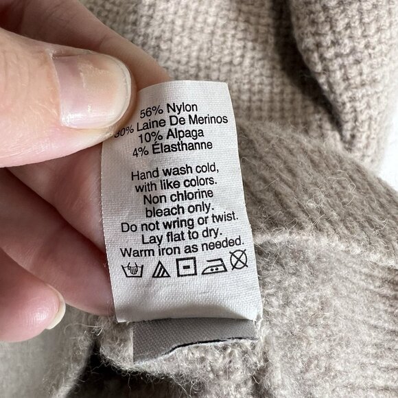 Madewell Brown Waffle Stitch Turtleneck Sweater Merino‎ Wool Alpaca Blend Medium - Picture 6 of 9